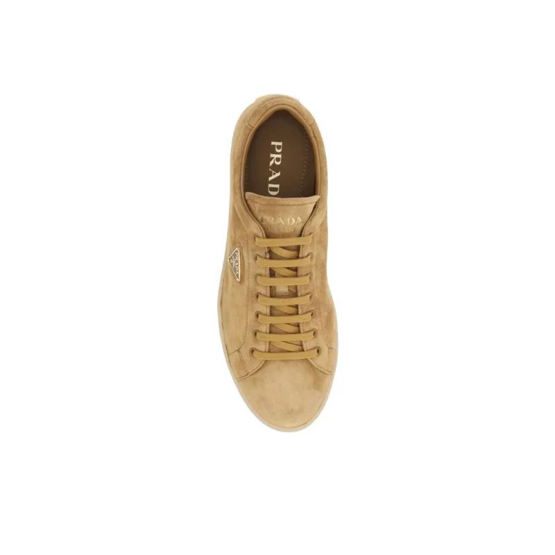 PRADA Low Top Skateboard Shoes Men's Brown-4