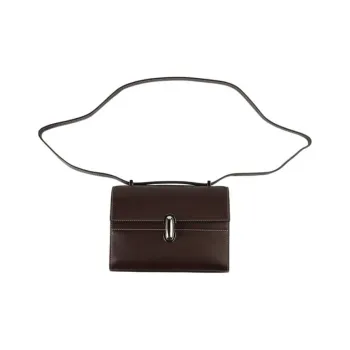 SAVETTE Calfskin Shoulder Bag Women's Coffee