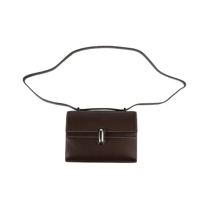 SAVETTE Calfskin Shoulder Bag Women's Coffee-0