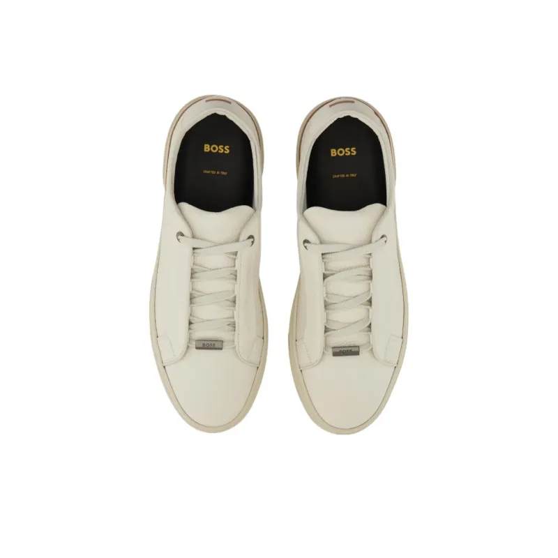 HUGO BOSS Low Top Skateboard Shoes Men's Ecru-4