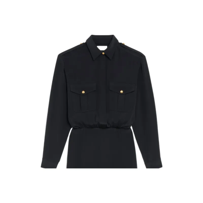 CELINE SS22 Long Sleeved Dress Women's Black-2