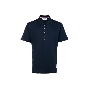 THOM BROWNE Center Back Stripe Piqué Polo