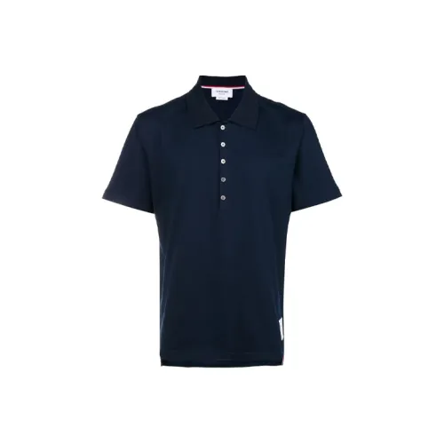 THOM BROWNE Center Back Stripe Piqué Polo