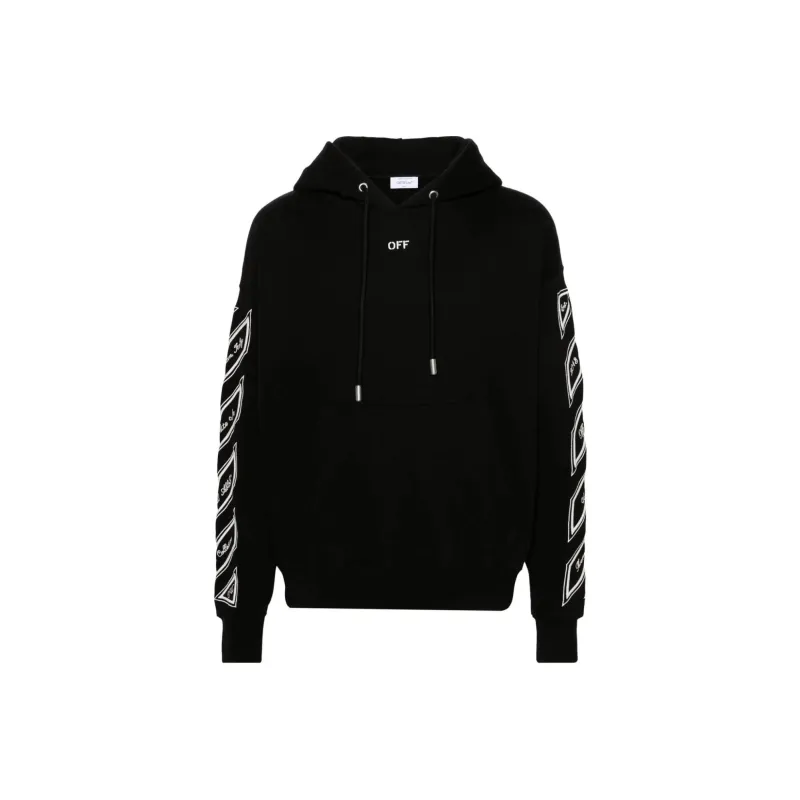 OFF-WHITE Logo-embroidered Cotton Hoodie-0