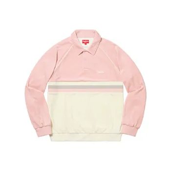 Supreme Stripe Velour Raglan L/S Polo