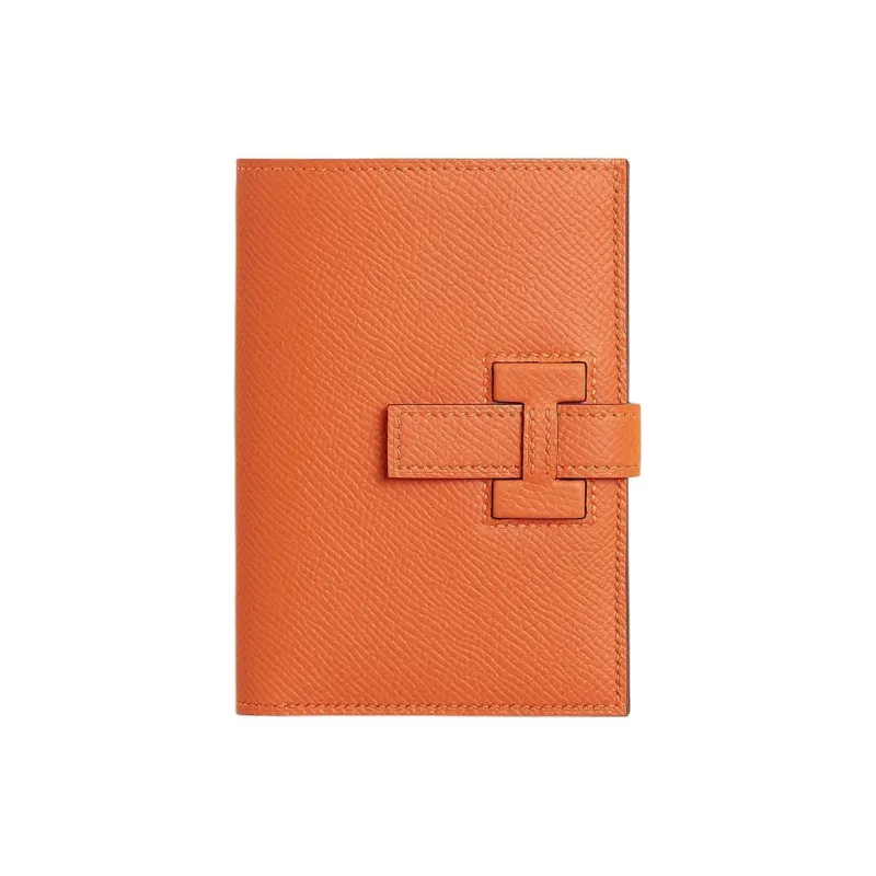 HERMES New H Passant Epsom Calfskin Wallet Unisex 93 Orange/Hermes Orange & Orange-0