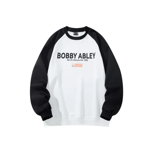 BOBBY ABLEY Patchwork Color Blocking Loose Fit Casual Heavyweight Crew Neck Pullover Sweatshirt Unisex