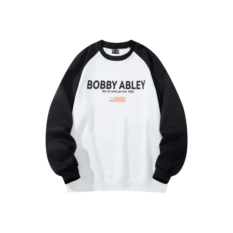BOBBY ABLEY Patchwork Color Blocking Loose Fit Casual Heavyweight Crew Neck Pullover Sweatshirt Unisex-0