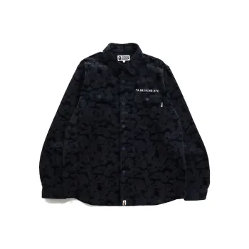 A BATHING APE Solid Camo Corduroy Work Shirt
