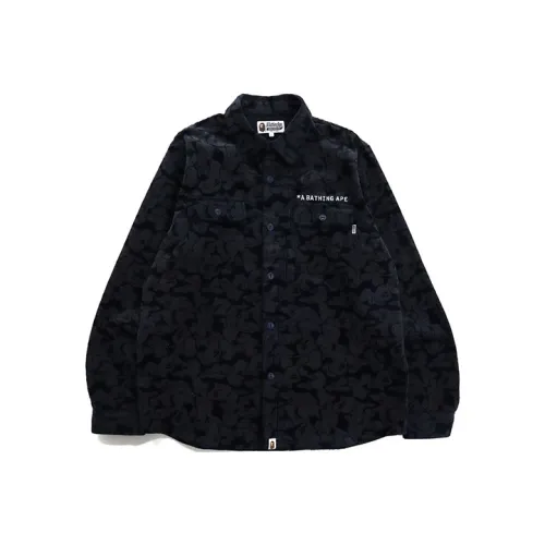 A BATHING APE Solid Camo Corduroy Work Magic shirt