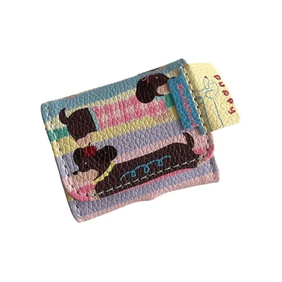 Kona Chun Compatibility AirPods1/2/3/4/PRO/PRO2 Leather Refreshing Stripes Dachshund With Charm Headphone Cases-0