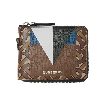 Burberry Leather Wallet, Card Holder, Coin Purse, Necklace, Pouch Men's Mahle Brown