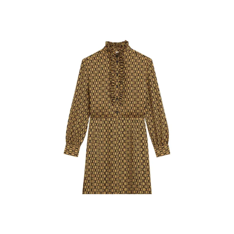 CELINE Long Sleeved Dresses Women's Yellow-2