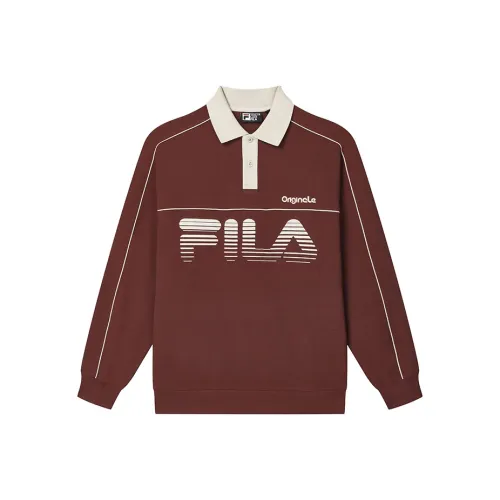 FILA Polo Shirts Men Terracotta Red Brown