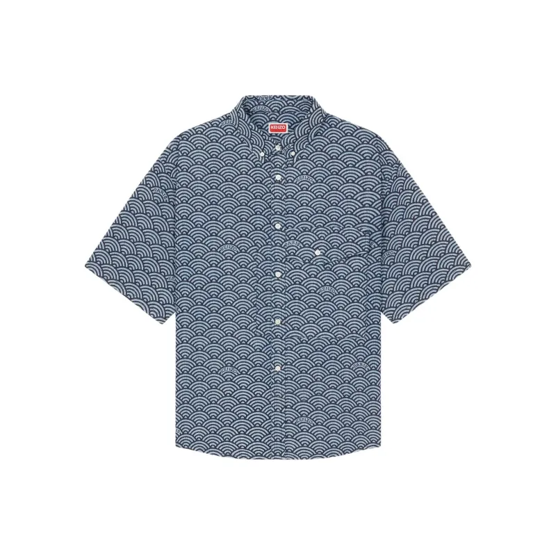 KENZO Seigaiha Short Sleeve Shirt-0