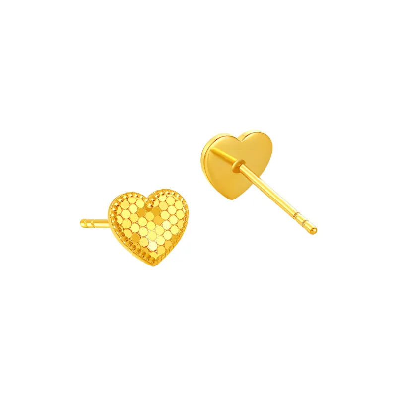 ZHOU LIU FU 18K Gold Stud Earrings Women's-1