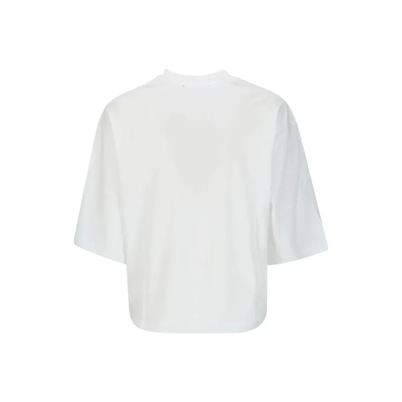 VERSACE JEANS Glittered Logo print Cotton T shirt-1