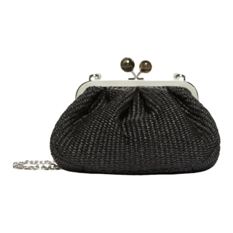 WEEKEND MaxMara Cotton Clutch Small Size Women's Black-0