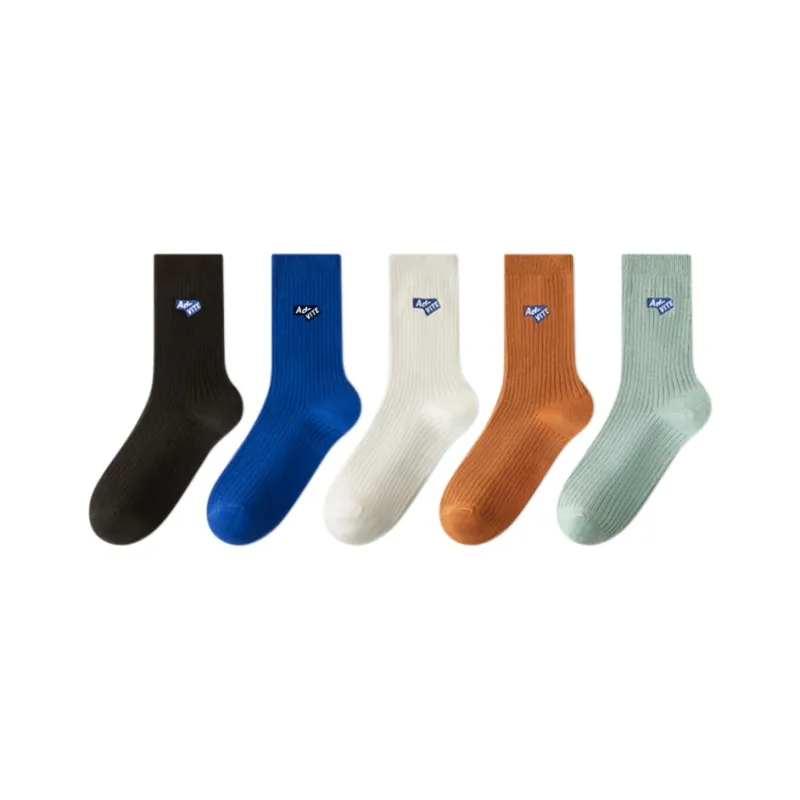 FAIRWHALE Mid Calf Socks Unisex 5 Pack-47