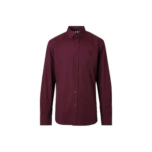Burberry Slim Fit Monogram Motif Stretch Cotton Poplin Shirt