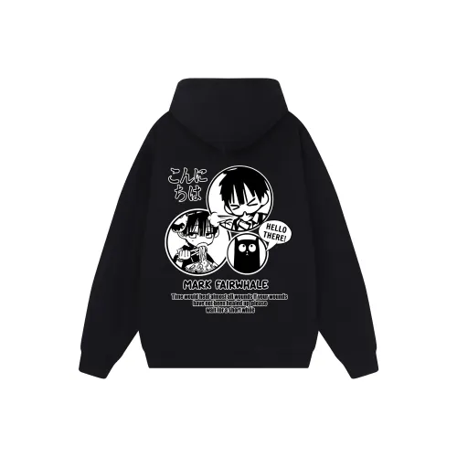 FAIRWHALE Pullover Off The Shoulder Hood Sweatshirt Unisex