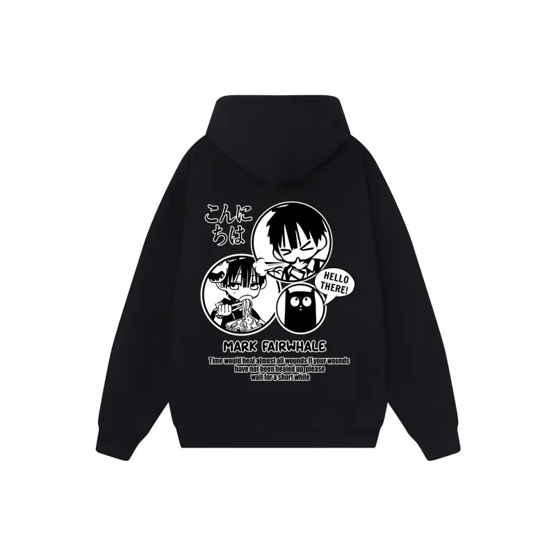 FAIRWHALE Pullover Drop Shoulder Hoodie Unisex-0