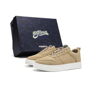 OUGLEMEN Slip Resistant Cushioning Impact Resistance Wear Resistant Low Top Skateboard Shoes Men's Box Included