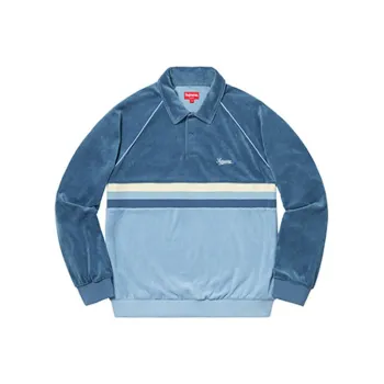 Supreme Stripe Velour Raglan L/S Polo