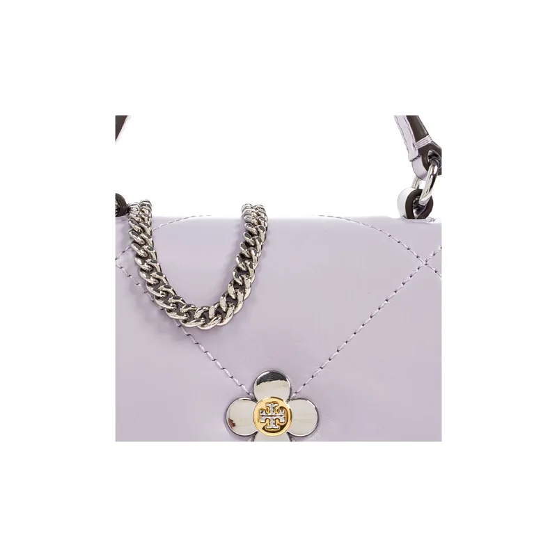 TORY BURCH Kira Cow Leather One Shoulder Handbag Mini Women's Heather Purple-3