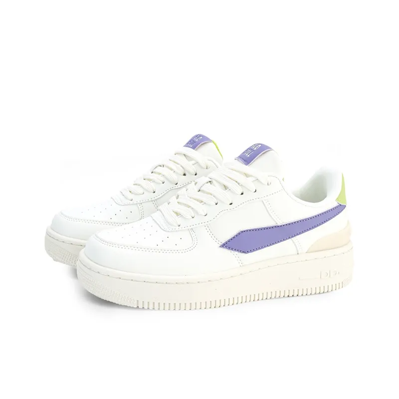 GLO BULL Anti Slip And Wear Resistant Height Increasing Low Top Skateboard Shoes Women's Beige Purple Green-2