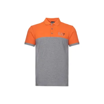 EMPORIO ARMANI Polo Shirts Men Orange Gray Multicolor