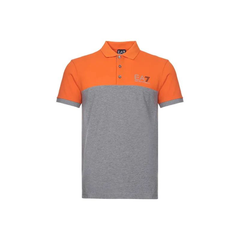 EMPORIO ARMANI Polo Shirts Men Orange Gray Multicolor-0