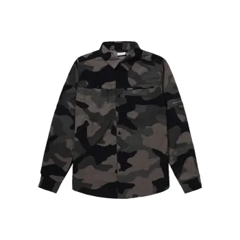 Columbia Shirt Men's Black Camouflage