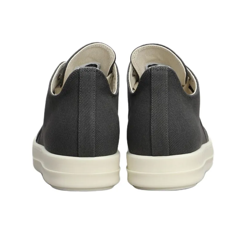 Rick Owens DRKSHDW Hustler Low Top Canvas Shoes Women's Gray-3