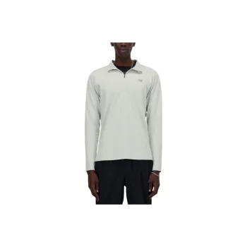 New Balance Space Dye 1/4 Zip Shirt Men's White