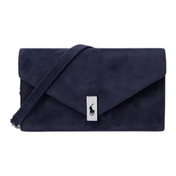 Ralph Lauren Cow Leather Shoulder Bag Crossbody Bag Wallets Women's Dark Blue