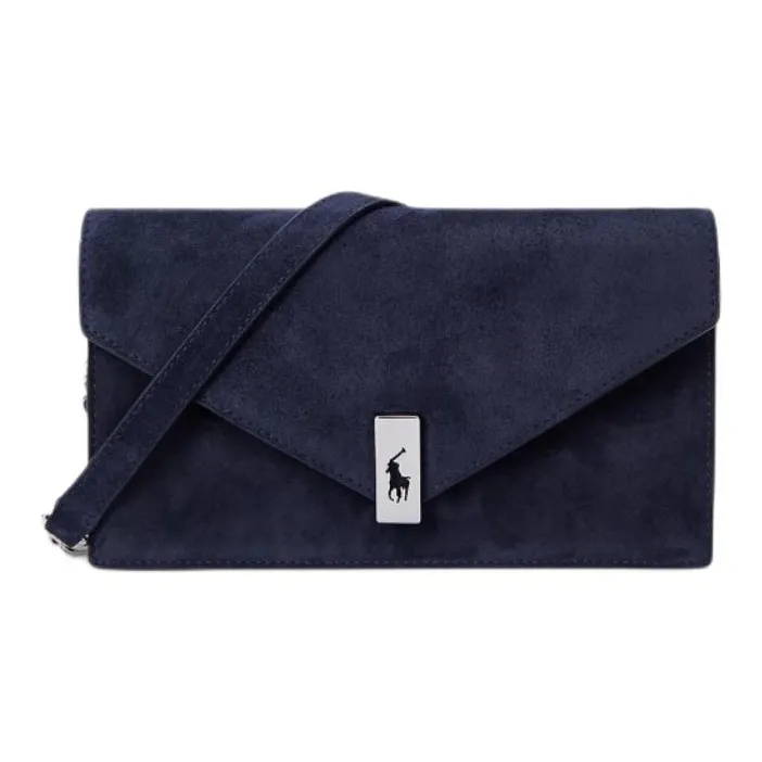 Ralph Lauren Cow Leather Shoulder Bag Crossbody Bag Wallets Women's Dark Blue-0
