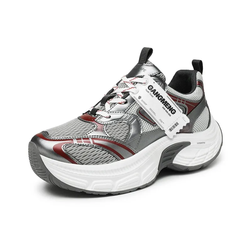Hong Kong Meng Slip Resistant, Breathable, Height Increasing Low Top Chunky Sneakers Men's-8