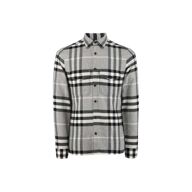 Burberry Shirt Men's Light Gray-0