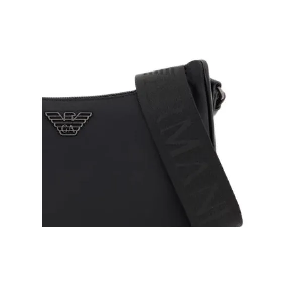 EMPORIO ARMANI Polyamide Shoulder Bag, Crossbody Bag Mini Men's Black-4