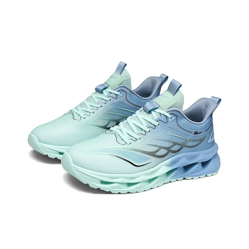 WARRIOR Running Shoes Men Low Top Teal/White Green/Yellow Orange-3