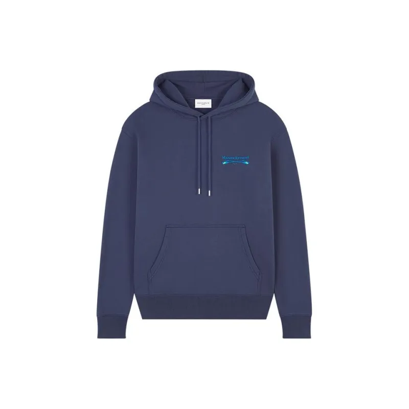 Maison Kitsune Oars Logo Embroidered Drawstring Hoodie-0