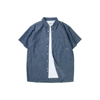 HLA Shirts Men Denim Blue 46
