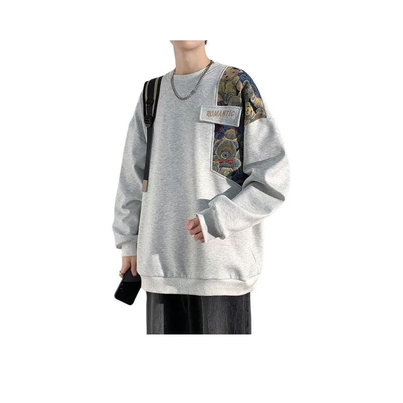 YooMore American Casual Bear-Print Unisex Sweatshirt-12