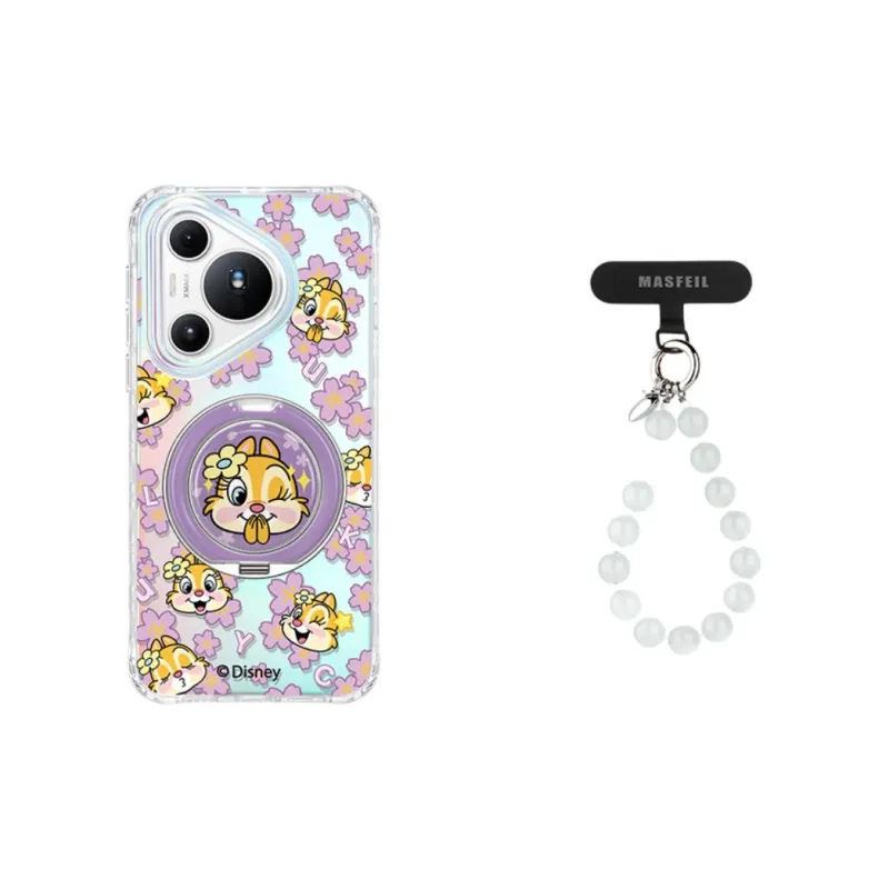 Marsfield Acrylic Material 360 Iridescent Support Point Pink Floral Squirrel Phone Cases Compatibility Huawei P70/PRO-7