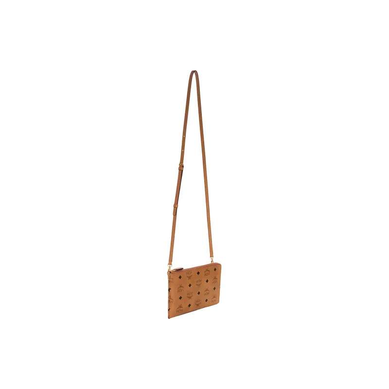 MCM Visetos Artificial Leather Crossbody Bag Shoulder Bag Small Size Women's Cognac-1