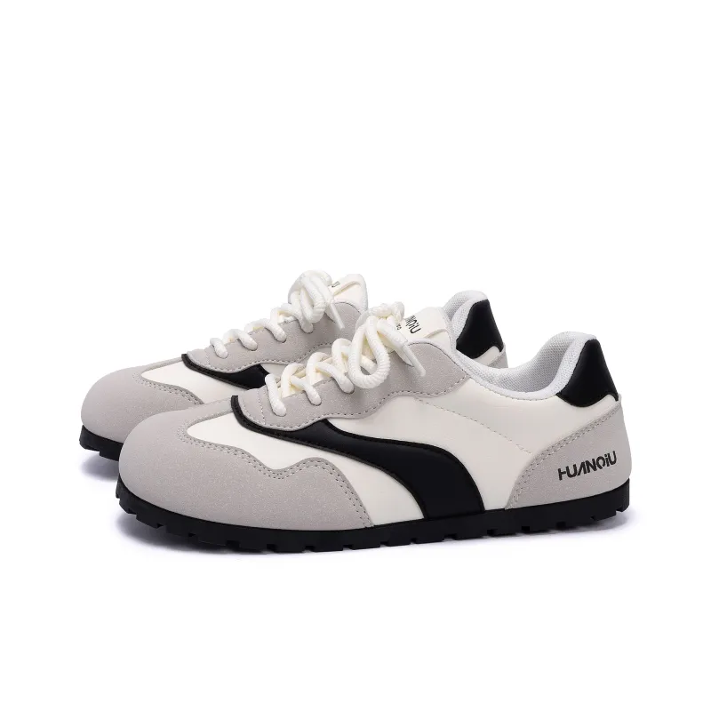 HUANQIU Breathable, Balanced And Lightweight Low Top Casual Shoes Women's Beige Black-2