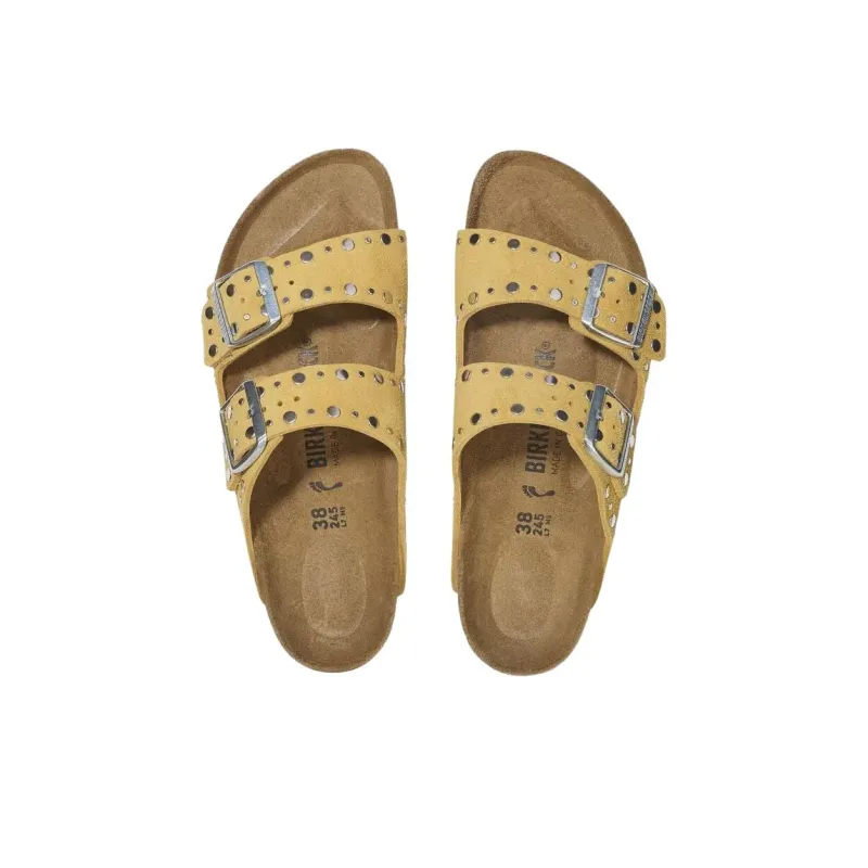 Birkenstock Arizona Rivet EVA Abrasion Resistant Slide Slippers Women's Yellow Narrow-3