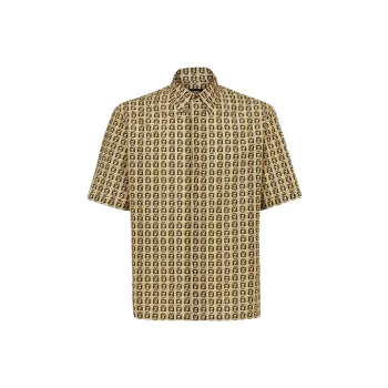 FENDI Shirts Men Yellow Brown
