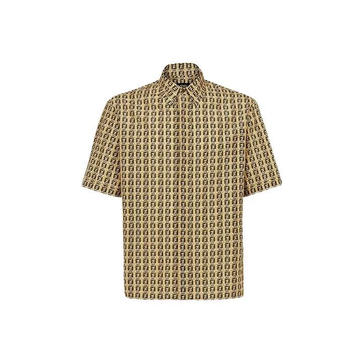 FENDI Shirts Men Yellow Brown-0